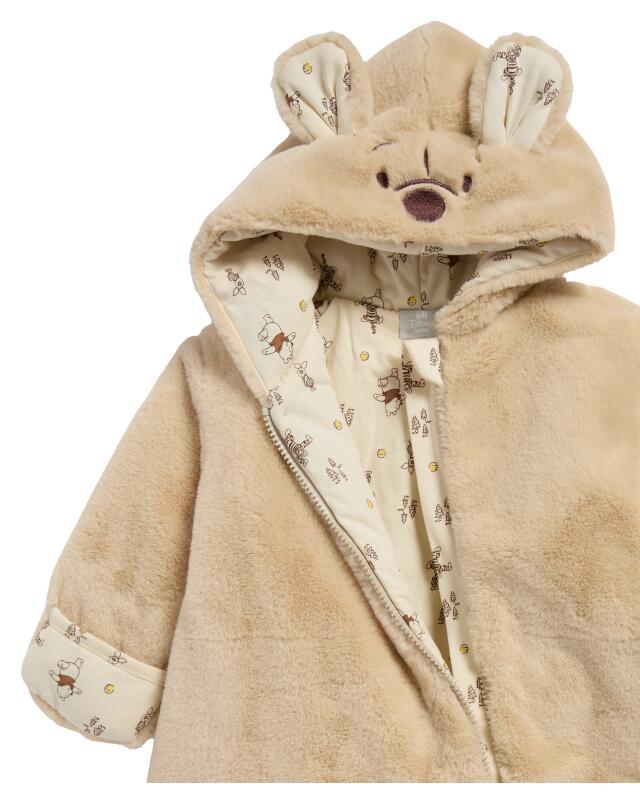 Newborn teddy suit for girls, natural (KiK Newborn Teddyanzug (naturfarben)) — KiK, authentic German product in Morocco