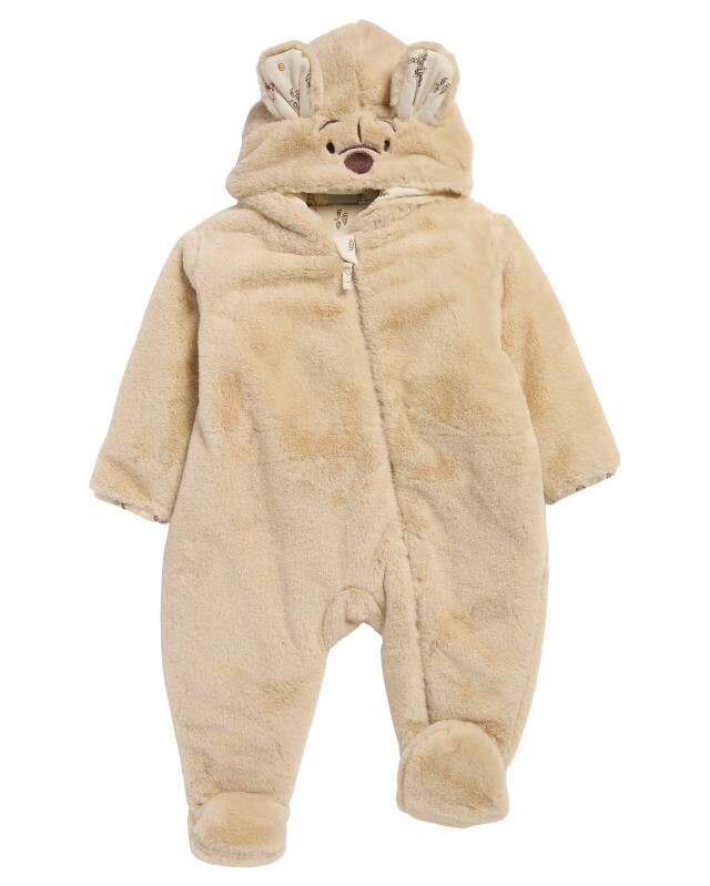 Newborn teddy suit for girls, natural (KiK Newborn Teddyanzug (naturfarben)) — KiK, authentic German product in Morocco