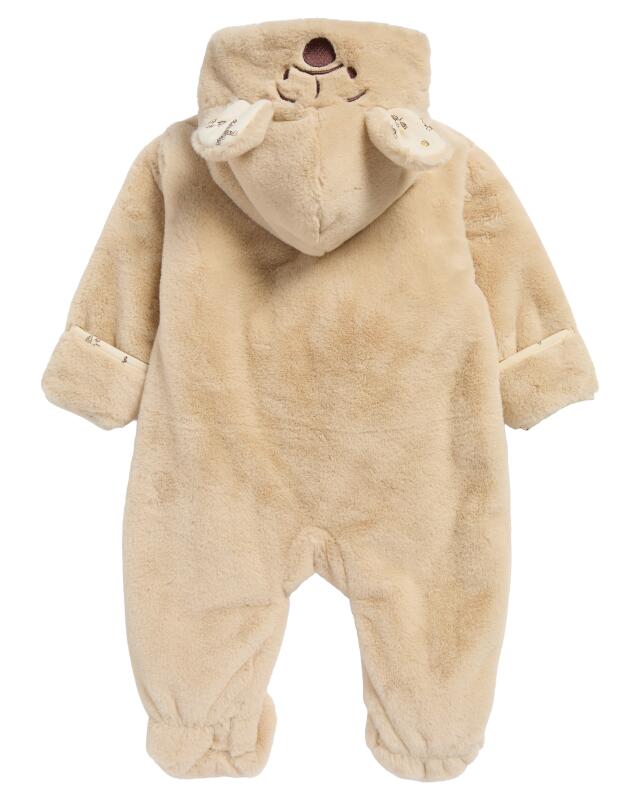 Newborn teddy suit for girls, natural (KiK Newborn Teddyanzug (naturfarben)) — KiK, authentic German product in Morocco