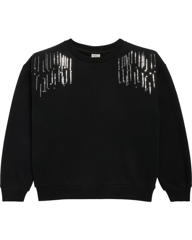سويت شيرت بالترتر للبنات، أسود (KiK Sweatshirt mit Pailletten (schwarz)) — KiK, منتج ألماني أصلي في المغرب