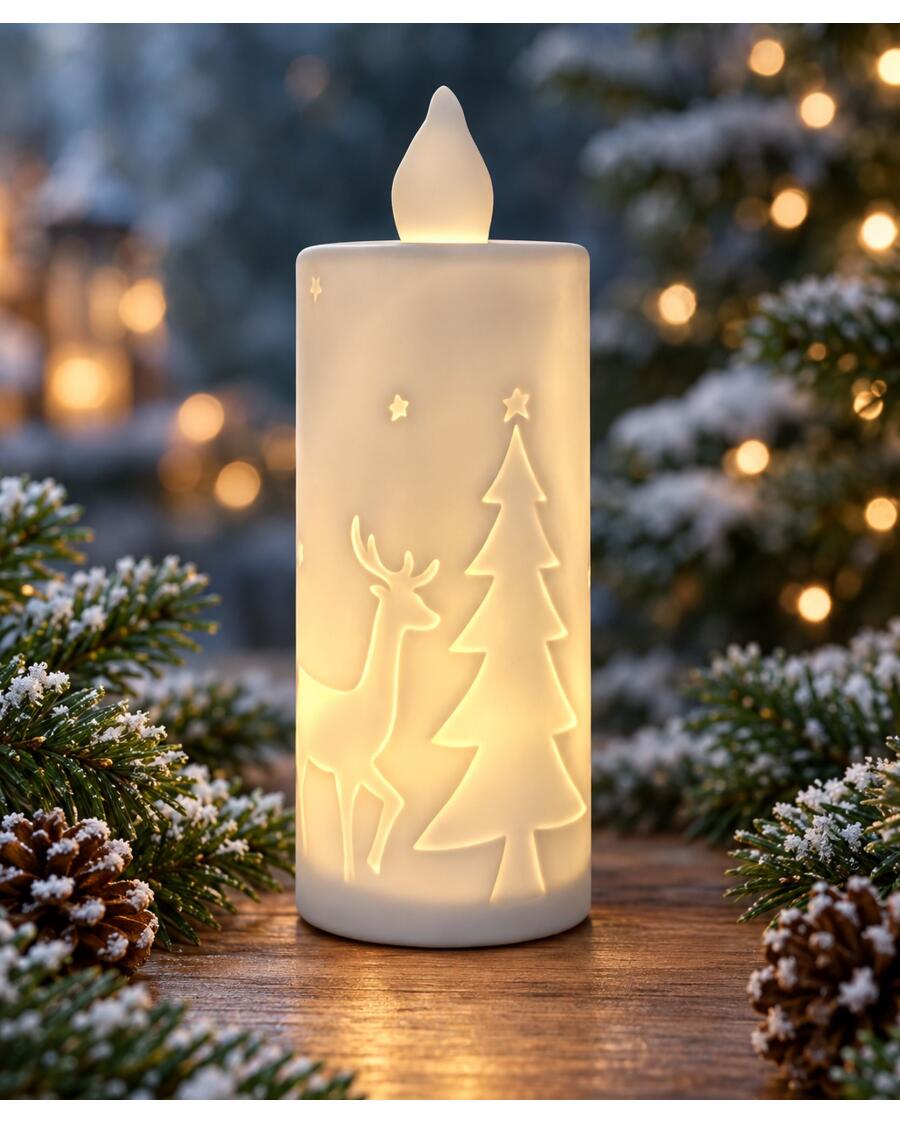 LED-Kerze Weihnachten, weiß