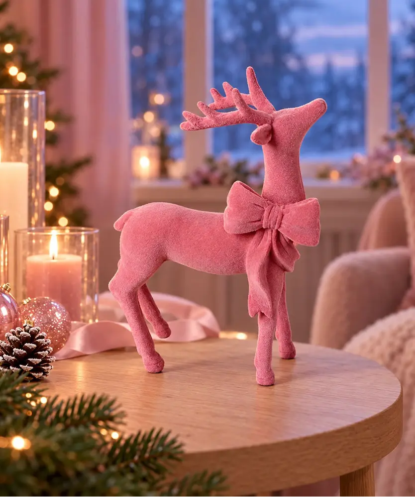 Deko-Rentier Weihnachten, rosa