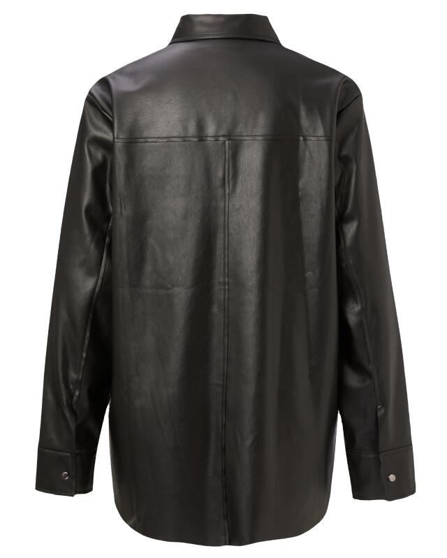 Faux leather shirt for women, black (KiK Kunstlederhemd (schwarz)) — KiK, authentic German product in Morocco