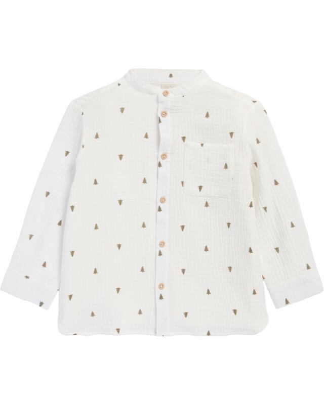 Christmas muslin shirt for boys, white (KiK Musselinhemd Weihnachten (weiß)) — KiK, authentic German product in Morocco