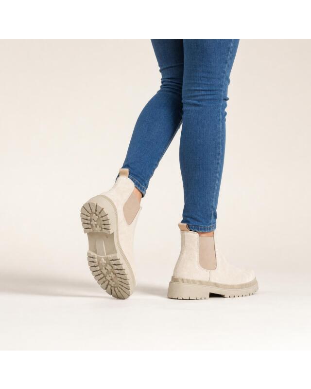 Faux suede boots for women, natural (KiK Boots in Wildlederoptik (naturfarben)) — KiK, authentic German product in Morocco