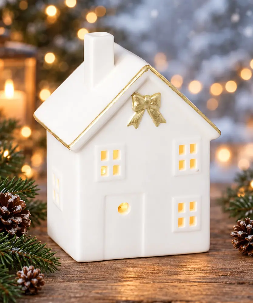 LED-Haus Weihnachten, weiß