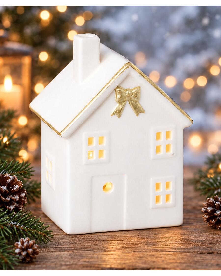 LED-Haus Weihnachten, weiß
