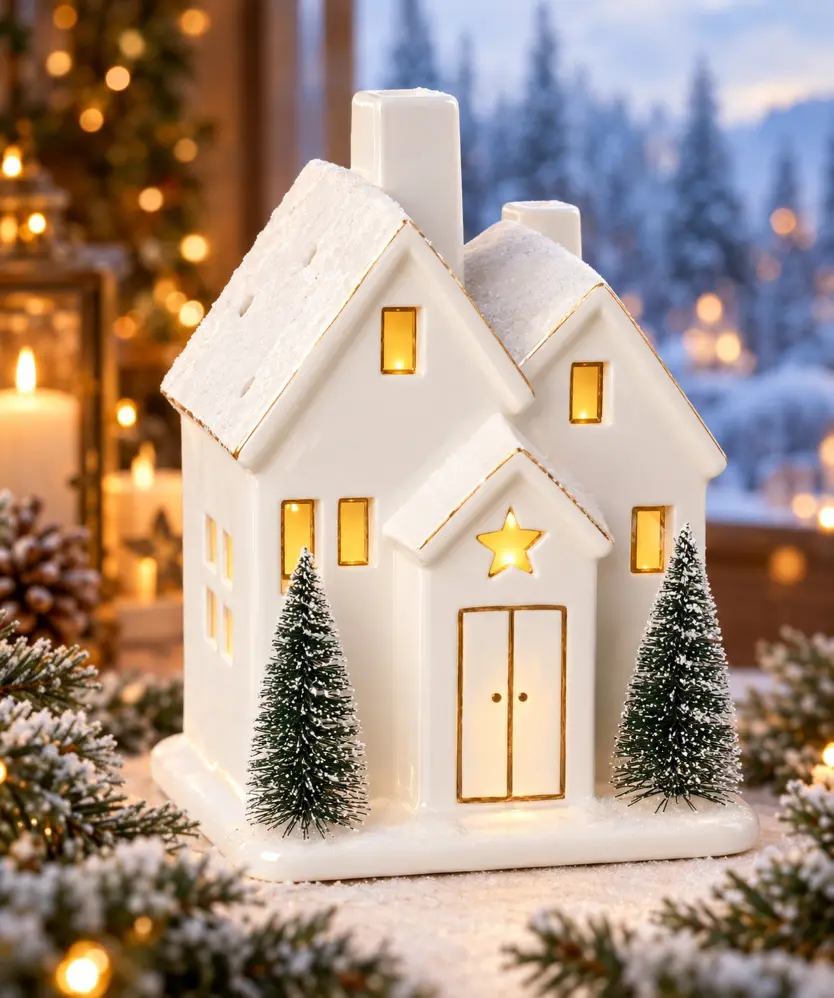 LED-Haus Weihnachten, weiß