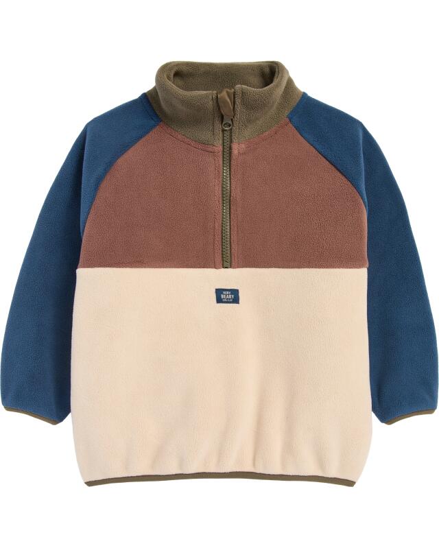 Colour-block fleece jumper for boys, dark green (KiK Fleecepullover Colour-Blocking (dunkelgrün)) — KiK, authentic German product in Morocco