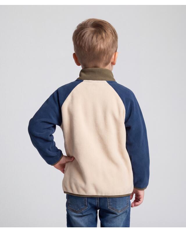 Colour-block fleece jumper for boys, dark green (KiK Fleecepullover Colour-Blocking (dunkelgrün)) — KiK, authentic German product in Morocco