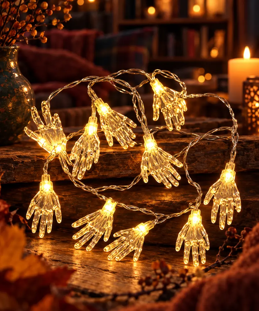 Halloween LED-Lichterkette, transparent