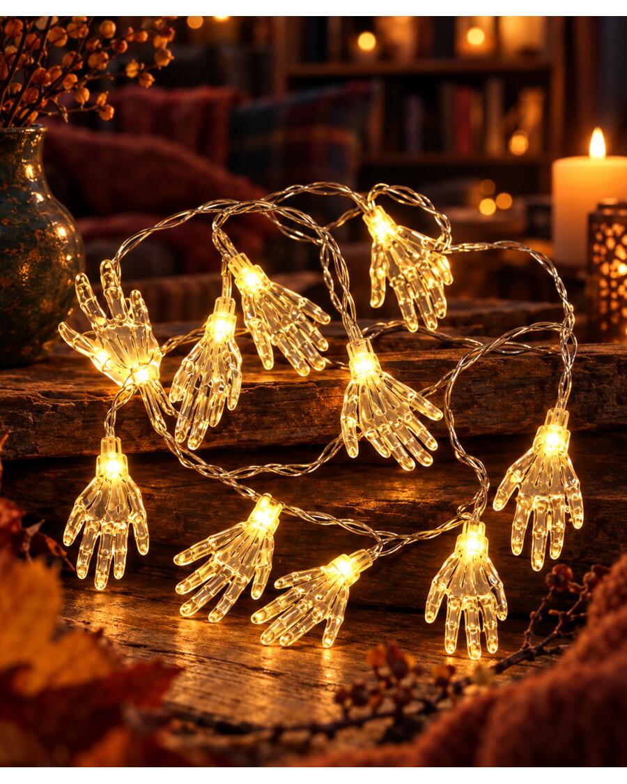 Halloween LED-Lichterkette, transparent