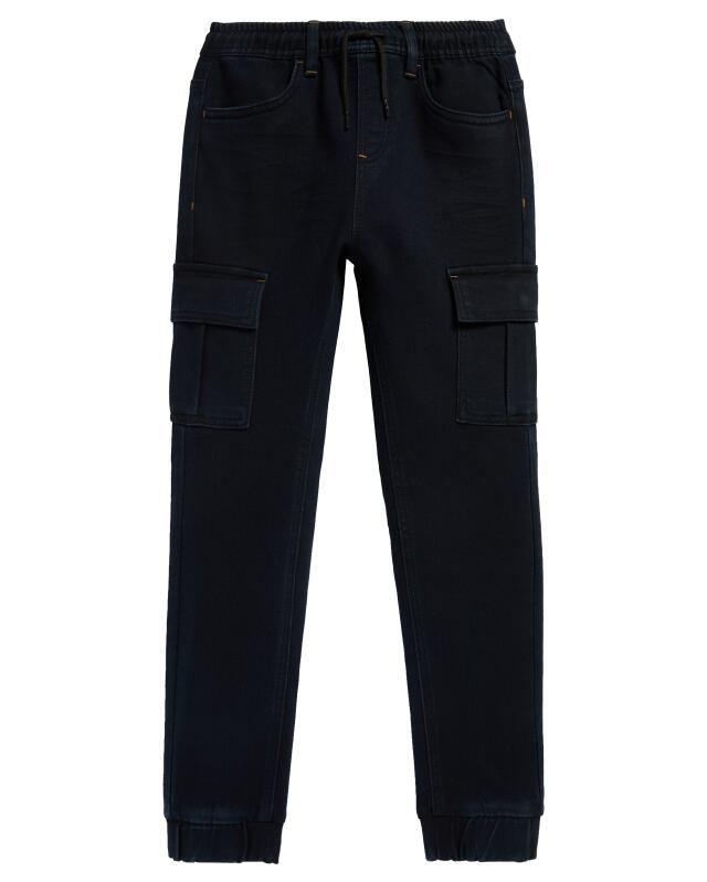 Jean cargo garçon, jean foncé (KiK Dunkle Cargo-Jeans (jeansblau dunkel)) — KiK, produit allemand authentique au Maroc