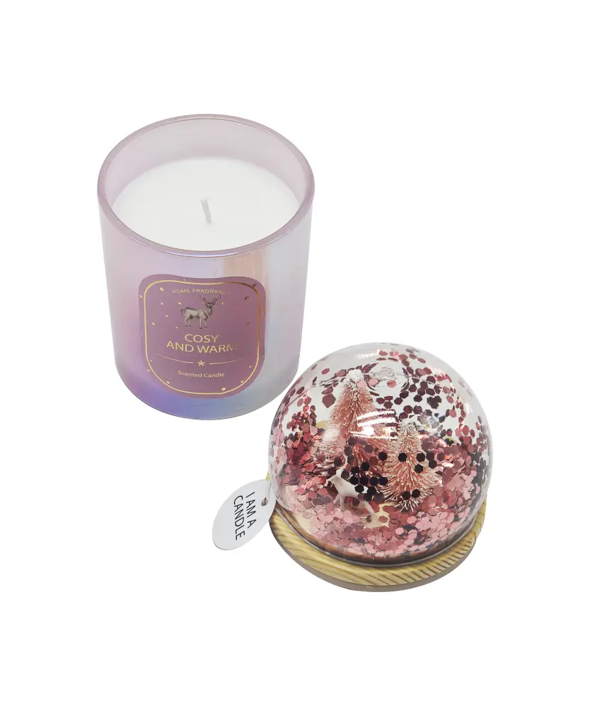 Duftkerze Weihnachten, rosa