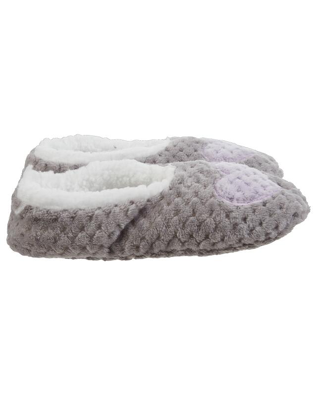 Ballerina slippers with heart for women, light grey — KiK, authentic German product in Morocco