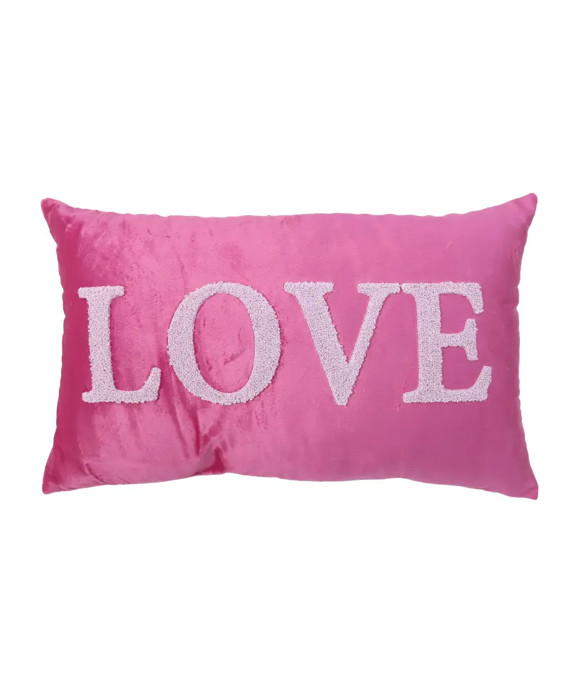 Kissen mit Schriftzug, pink/rosa