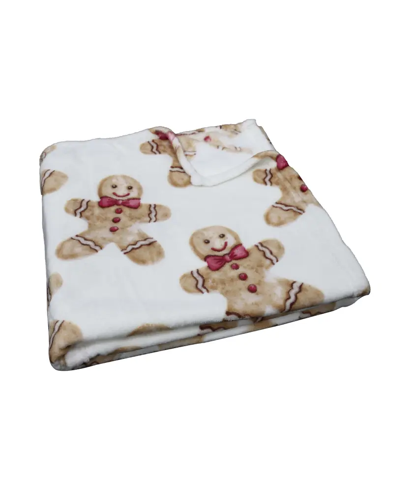 Kuscheldecke + Formkissen Weihnachten, offwhite bedruckt