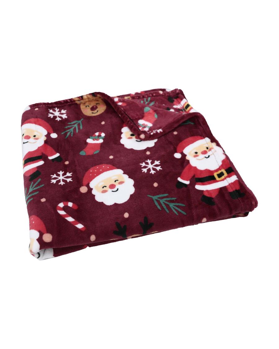 Kuscheldecke + Formkissen Weihnachten, offwhite bedruckt