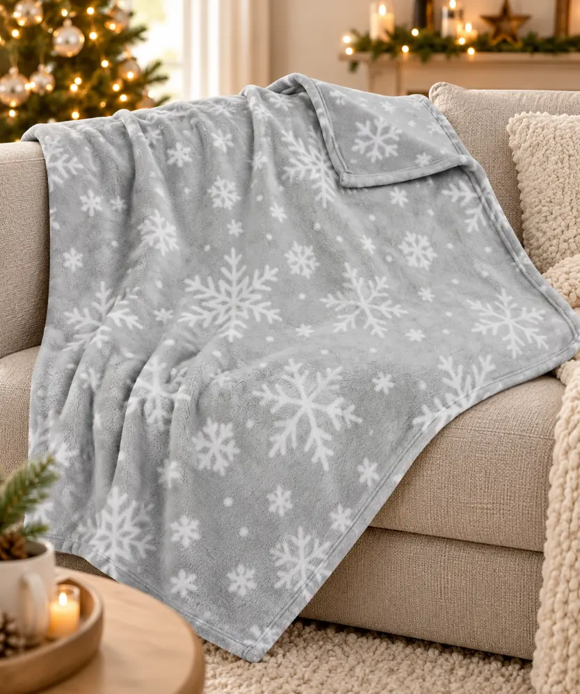 Kuscheldecke Weihnachten, grau