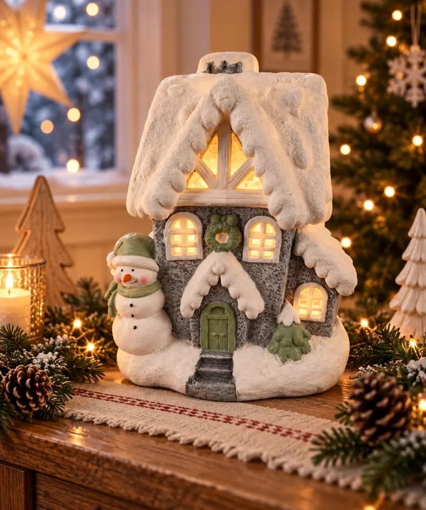 Deko-Haus Weihnachten, weiß