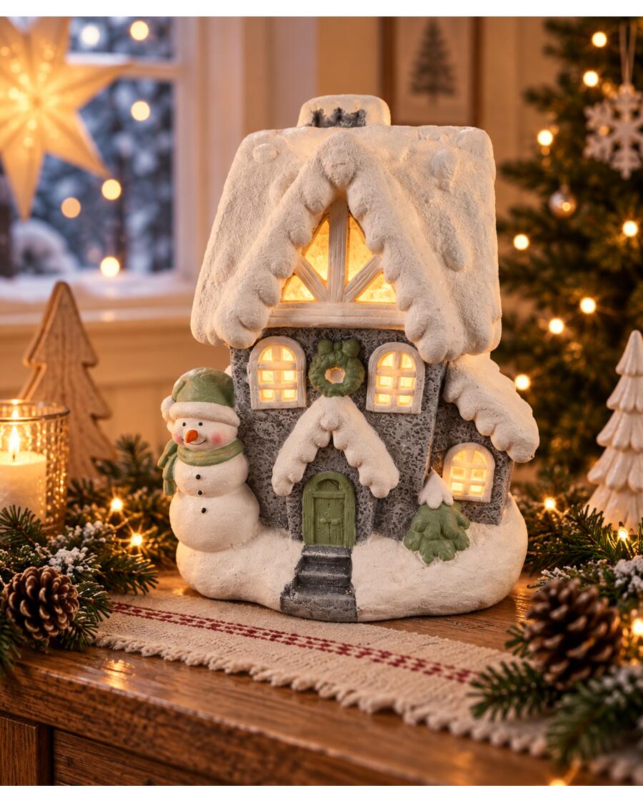 Deko-Haus Weihnachten, weiß