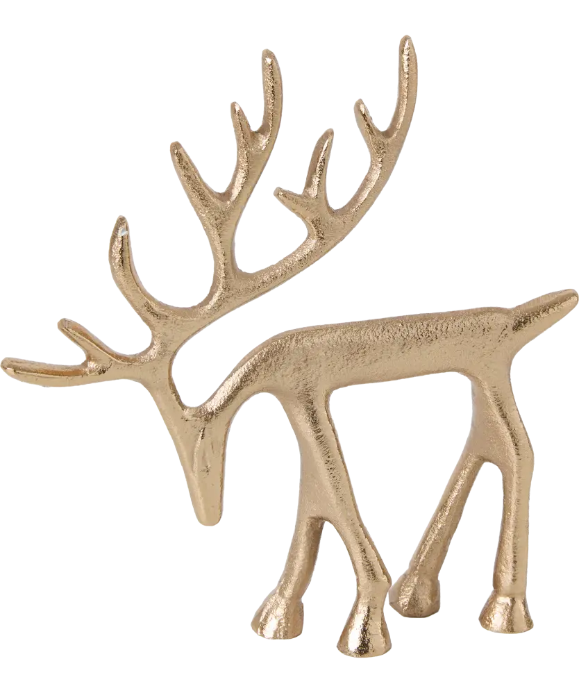 Deko-Hirsch Weihnachten, goldgelb