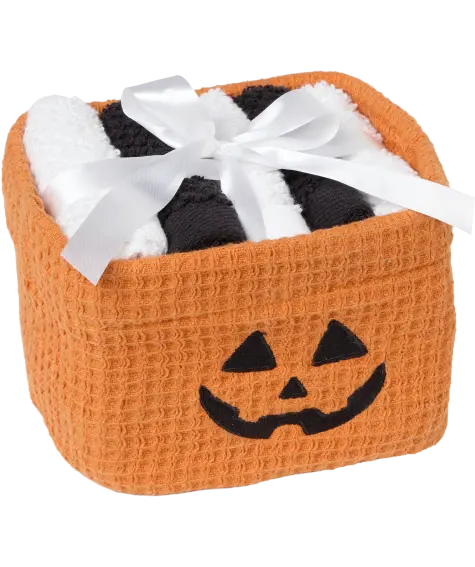 Koszyk na Halloween z ręcznikami dla gości