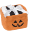 Koszyk na Halloween z ręcznikami dla gości pomarańczowy