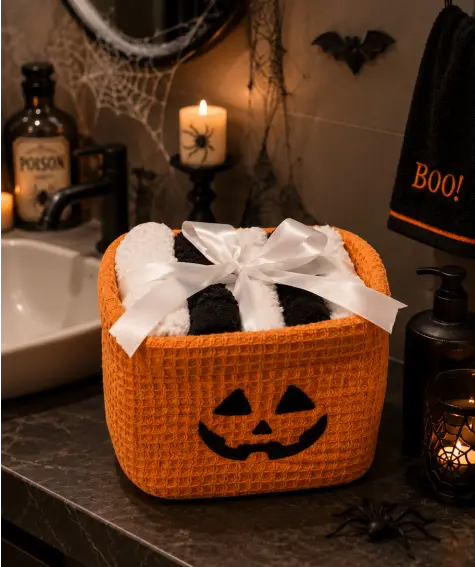 Halloween Korb mit Gästehandtüchern