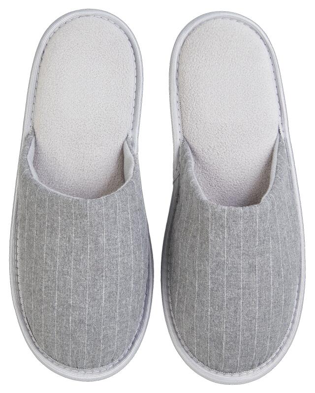 Chaussons à fines rayures homme, gris (KiK Hausschuhe Nadelstreifen (grau)) — KiK, produit allemand authentique au Maroc
