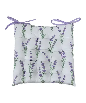 Sitzkissen Lavendel, weiß bedruckt