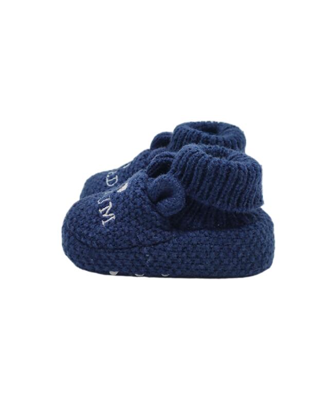 حذاء أطفال من التريكو للرضيع، كحلي (KiK Gestrickte Babyschuhe (dunkelblau)) — KiK, منتج ألماني أصلي في المغرب