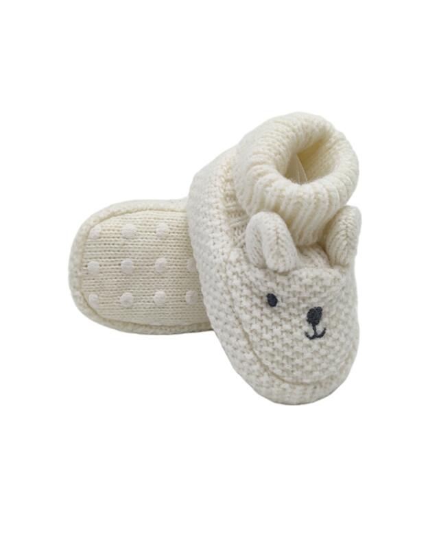 Chaussons bébé en tricot garçon, blanc cassé — KiK, produit allemand authentique au Maroc