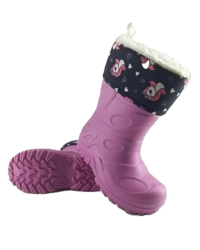 Bottes de pluie doublées fille, rose — KiK, produit allemand authentique au Maroc