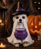 Figurka dekoracyjna na Halloween w kształcie zwierzęcia biały/liliowy