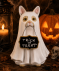 Figurka dekoracyjna na Halloween w kształcie zwierzęcia biały/czarny