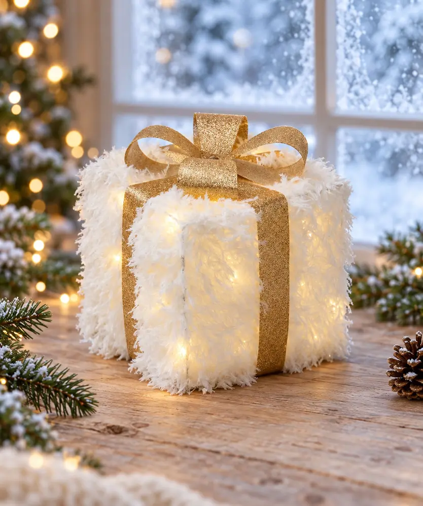 LED-Dekogeschenk Weihnachten, weiß
