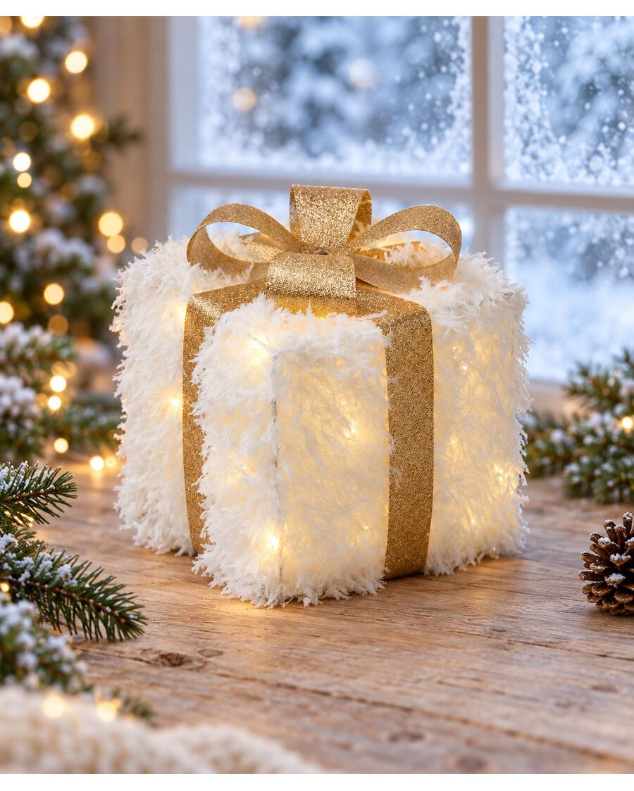 LED-Dekogeschenk Weihnachten, weiß