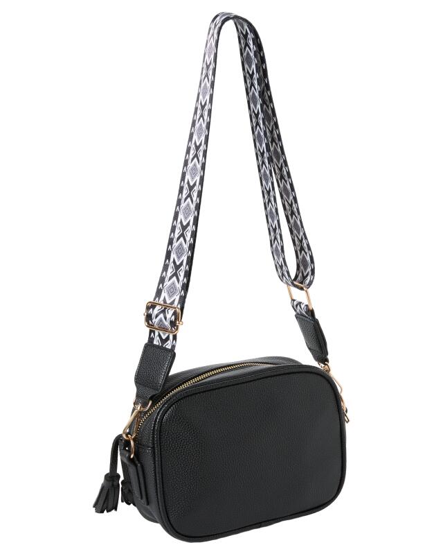 Crossbody bag with tassels for women, black (KiK Umhängetasche mit Quasten (schwarz)) — KiK, authentic German product in Morocco