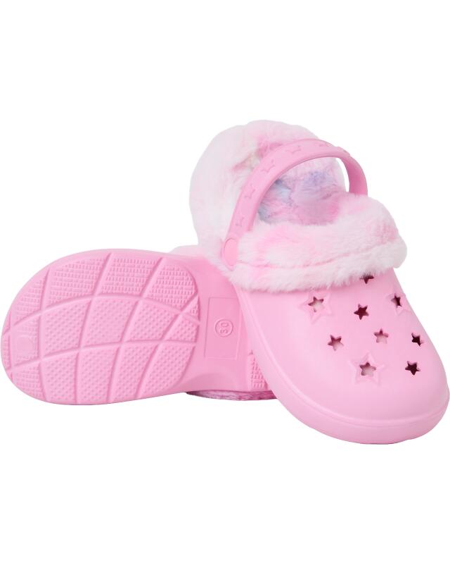 Clogs à étoiles fille, rose vif à motifs — KiK, produit allemand authentique au Maroc