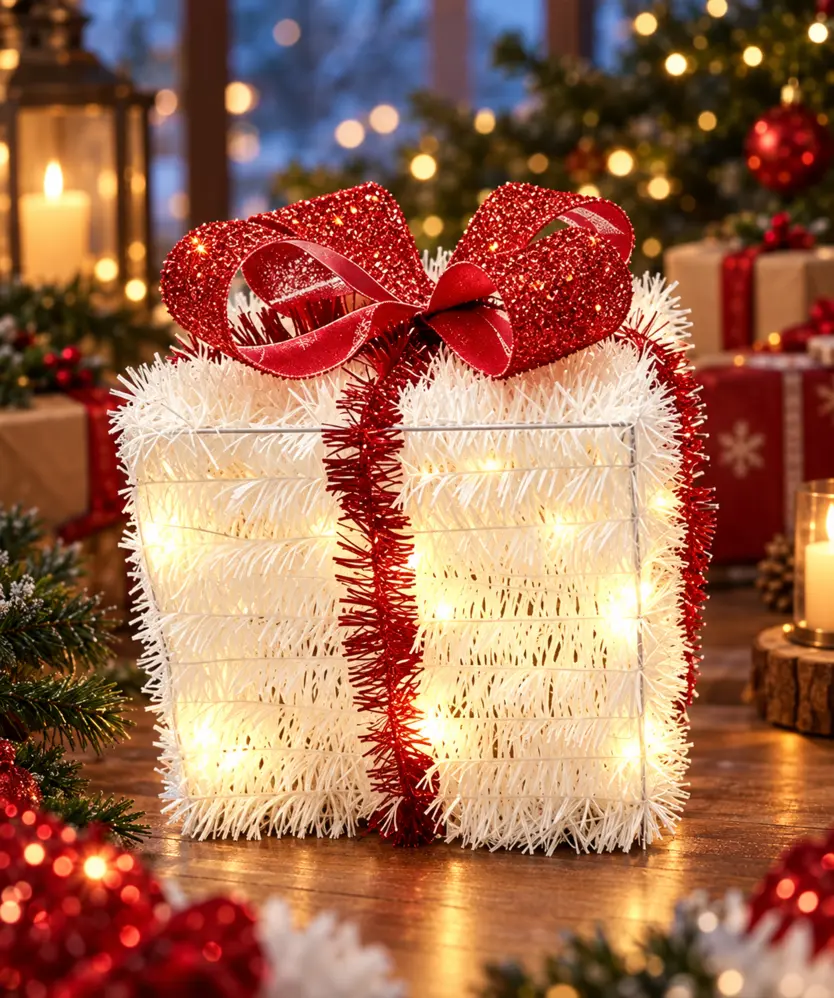 LED-Geschenk Weihnachten, rot