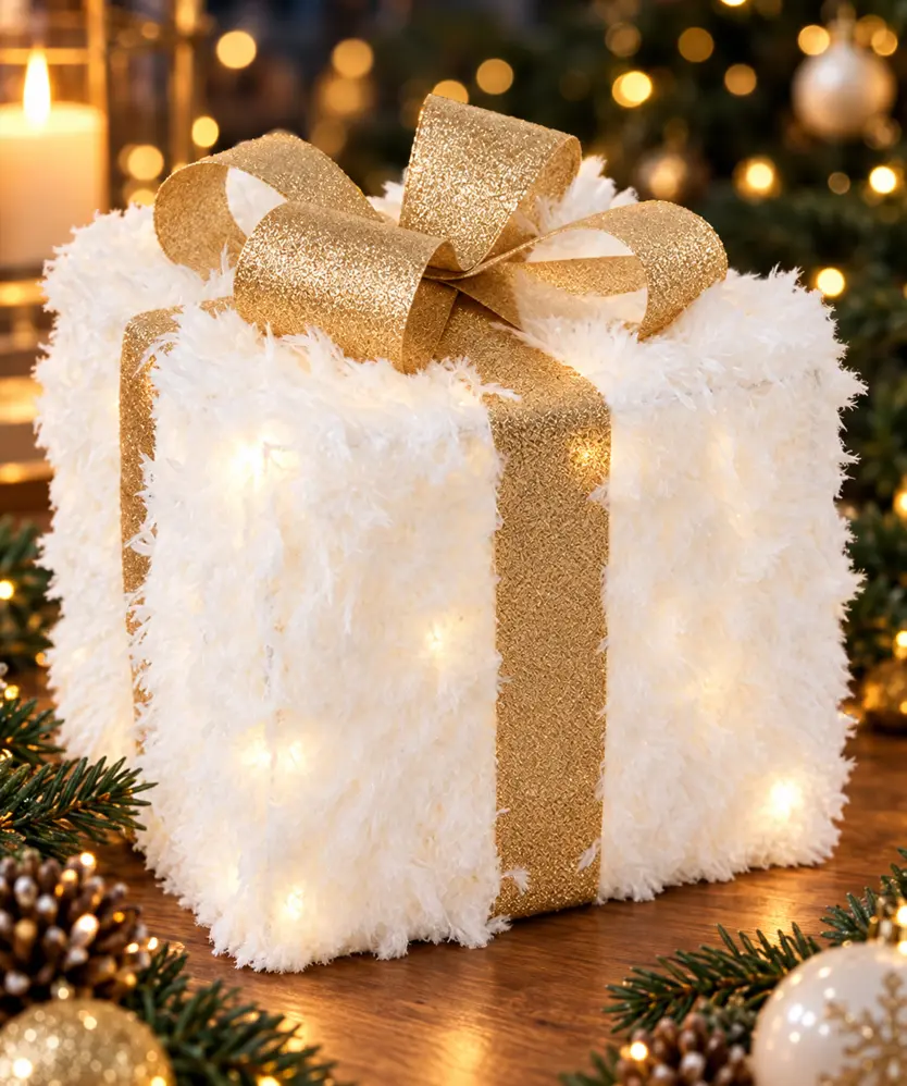 LED-Dekogeschenk Weihnachten, weiß