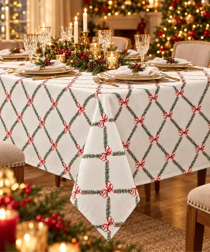 Tischdecke Weihnachten, weiß bedruckt