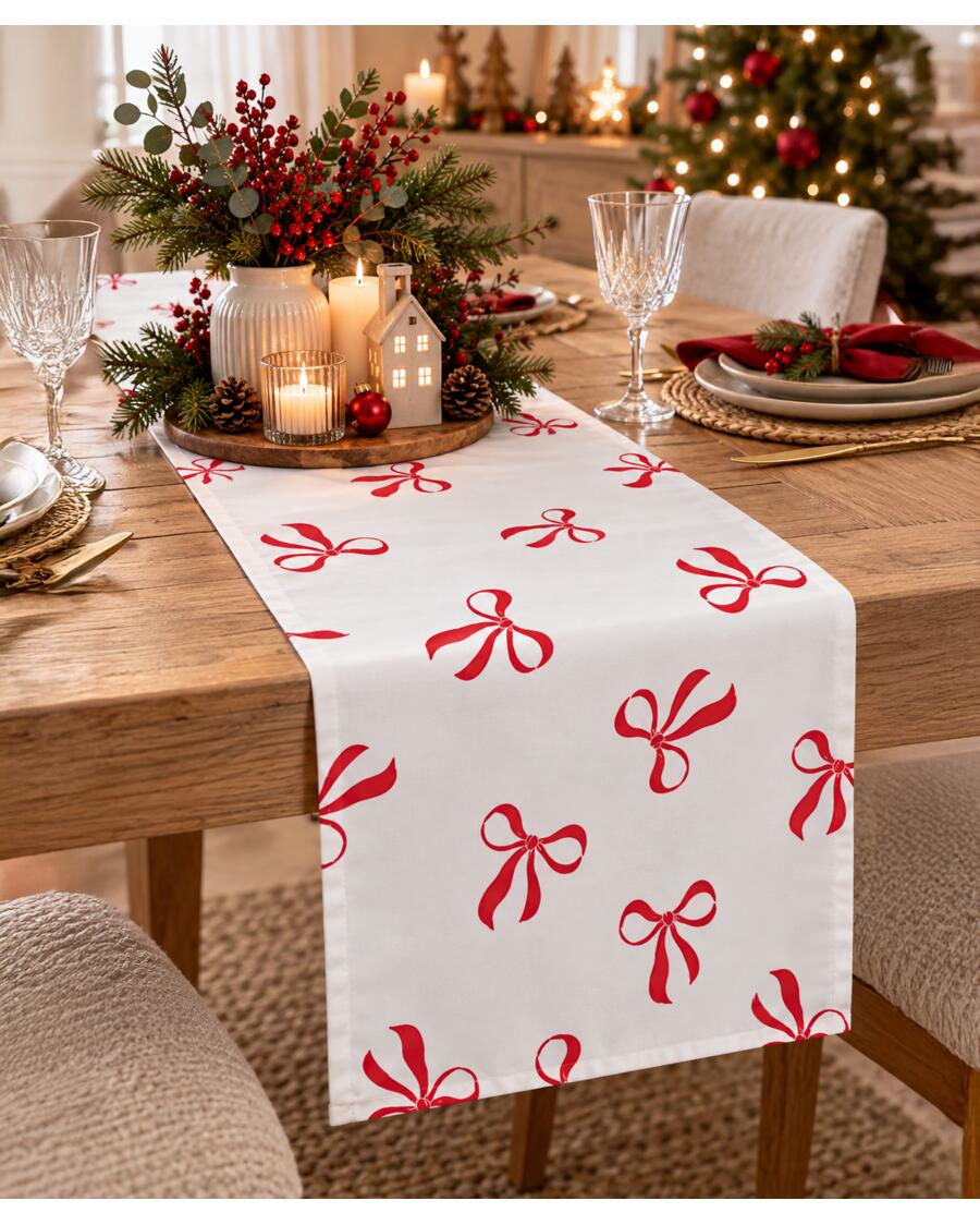 Tischläufer Weihnachten, weiß bedruckt