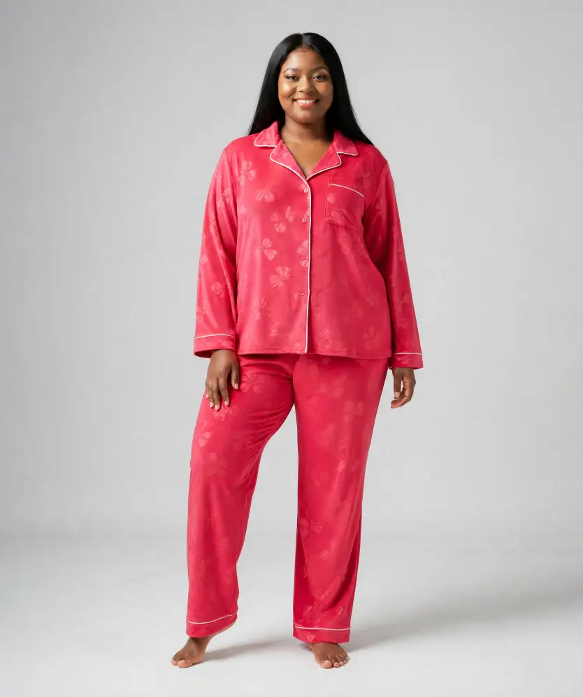 Boyfriend-Pyjama für Damen, rot