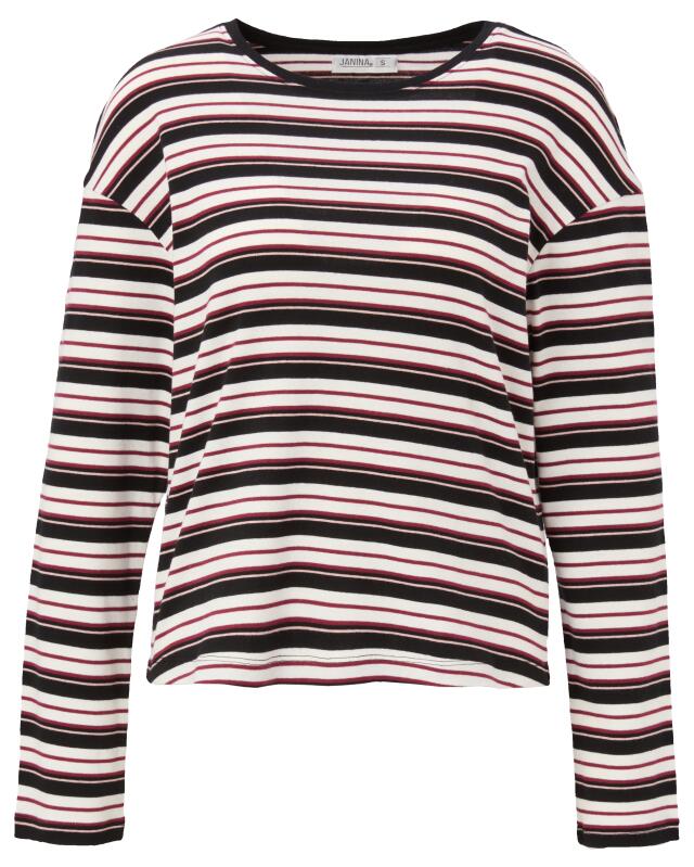 تيشيرت واسع بأكمام طويلة للنساء، أبيض/أسود (KiK Langarmshirt Oversize (weiß/schwarz)) — KiK, منتج ألماني أصلي في المغرب