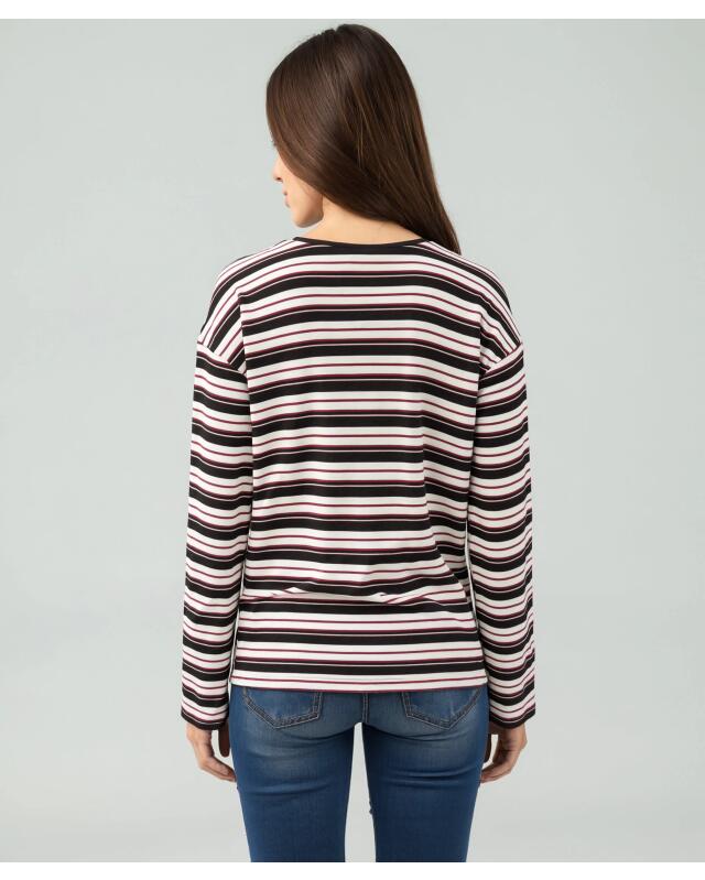تيشيرت واسع بأكمام طويلة للنساء، أبيض/أسود (KiK Langarmshirt Oversize (weiß/schwarz)) — KiK, منتج ألماني أصلي في المغرب