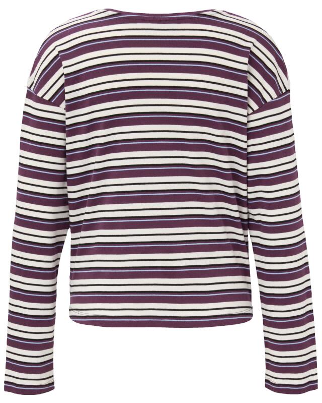T-shirt manches longues oversize femme, rouge/blanc (KiK Langarmshirt Oversize (rot/weiß)) — KiK, produit allemand authentique au Maroc