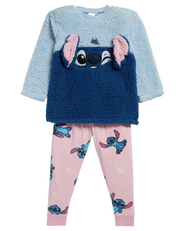 Pyjama à haut en polaire teddy fille, bleu clair (KiK Pyjama mit Teddyfleece-Oberteil (hellblau)) — KiK, produit allemand authentique au Maroc