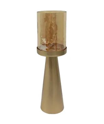 Großer Kerzenhalter in Kegelform, gold